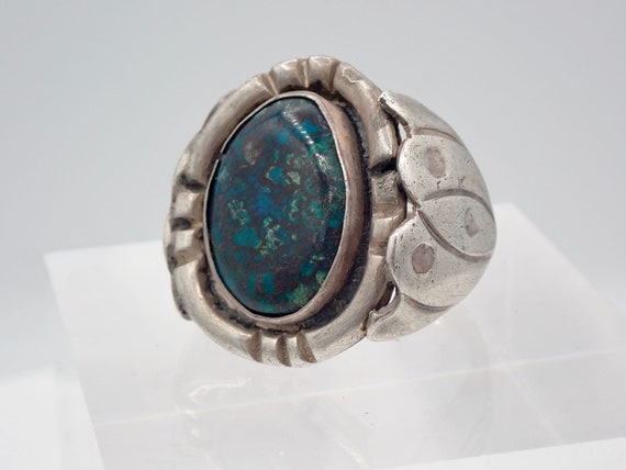50s Navajo Variscite Turquoise Ring - Sz 9/10 - image 4