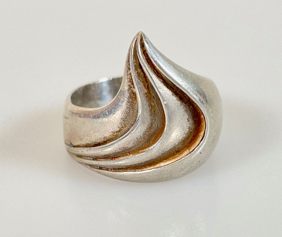 Sterling Modernist Ring - Cresting Wave - Kabana … - image 2