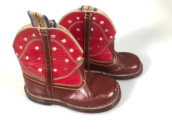 Vintage Toddler Western Boots - Cowboy Red Ropers
