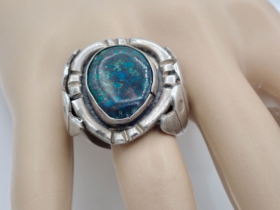 50s Navajo Variscite Turquoise Ring - Sz 9/10 - image 1