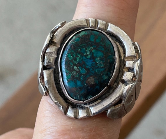 50s Navajo Variscite Turquoise Ring - Sz 9/10 - image 3