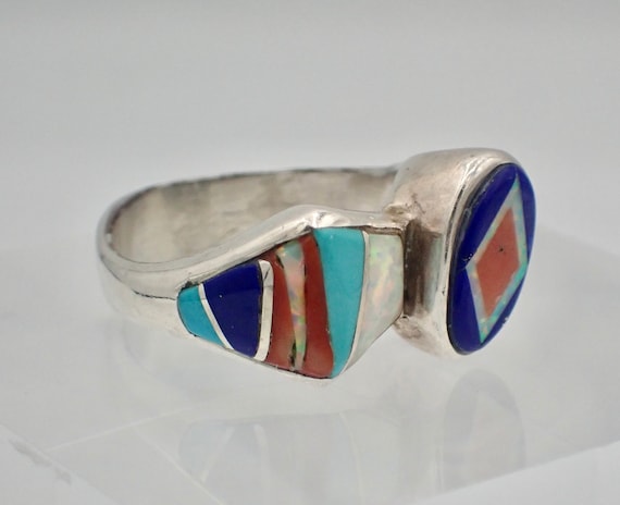 Navajo Artist Signed Benally Modern Ring - Turquoise… - Gem