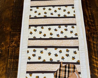 Fall Acorns and Pumpkins  Quilted Table Runner
