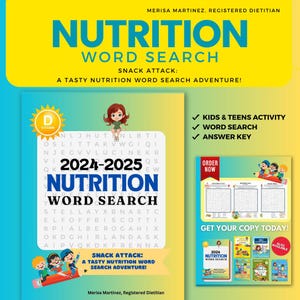 Nutrition Word Search, Fun Nutrition Games