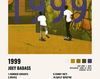 Joey Badass | 1999 | Album Cover Print Poster | Wall Art | Artwork | A4, A3 Sizes Available