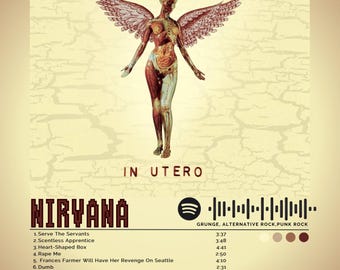 Nirvana | In Utero | Album Cover Print Poster | Wall Art | Artwork | A4, A3 Sizes Available