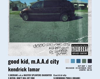 Kendrick Lamar good kid, m.A.A.d city Album Cover Print | Hip Hop Rap Wall Art Poster