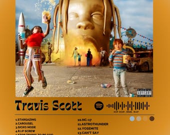 Travis Scott | Astroworld | Album Cover Print Poster | Wall Art | Artwork | A4, A3 Sizes Available