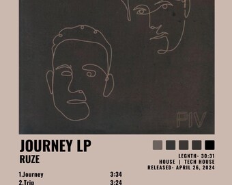 RUZE | Journey LP | Album Cover Print Poster | Wall Art | Artwork | A4, A3 Sizes Available