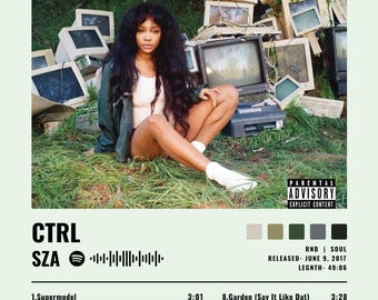 SZA | CTRL | Album Cover Print Poster | Wall Art | Artwork | A4, A3 Sizes Available