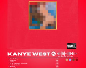Kanye West - My Beautiful Dark Twisted Fantasy Album Cover Poster