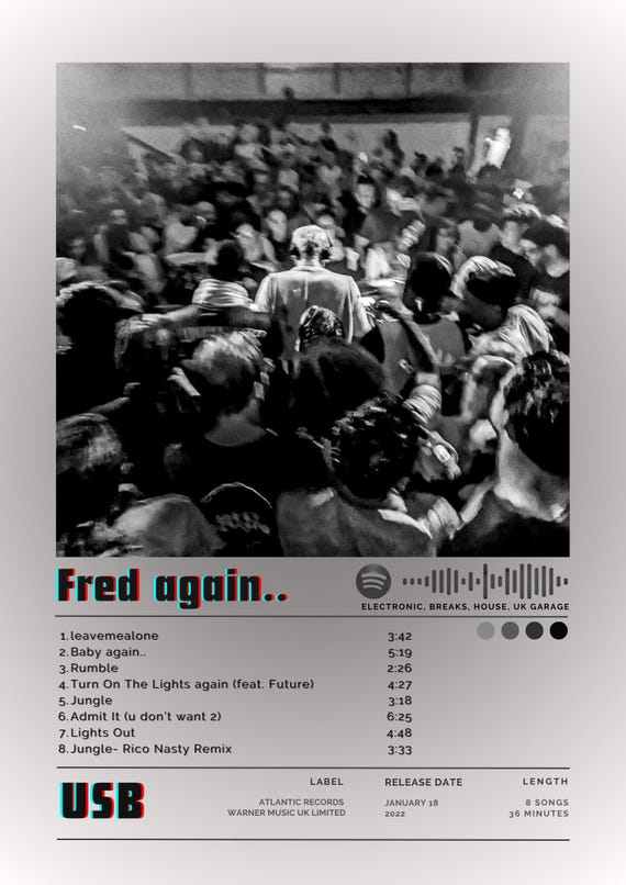 Fred Again | USB | Album Cover Print Poster | Wall Art