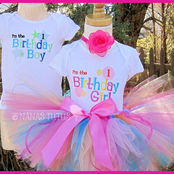 Custom -  Twin,His and Hers, Im the Birthday Girl and Im the Boy, Party Outfits,Theme Partie,  Size 1yr, 2yrs,3yrs.