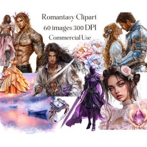 ロマンチック クリップアート 60 PNG - ファンタジー、おとぎ話、ロマンス、愛、中世、妖精、スクラップブック、プランナー、カード、ペーパークラフト、ジャンクジャーナル用
