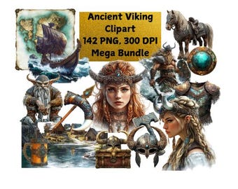 Aquarell Wikinger Clipart, Wikinger PNG, Viking Cut Datei, Skandinavische Clipart, Wikinger Schablone Clip Art, Nordische Mythologie, Nordische Clipart PNG