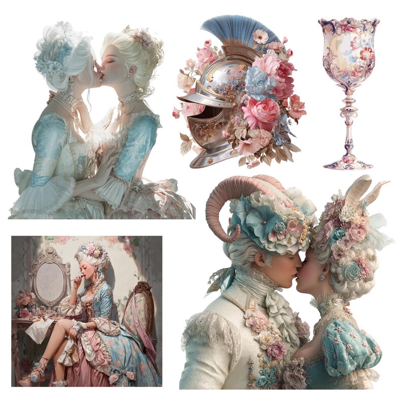 Versailles Romantasy Clipart: Marie Antoinette, Rococo French PNG ...