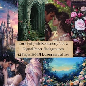 Fondos digitales de cuentos de hadas oscuros y románticos (42 PNG) - Hadas, romance, amor, novela romántica para diarios basura, collages y álbumes de recortes