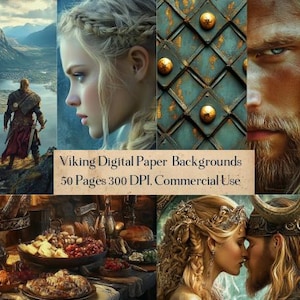 Sfondi digitali vichinghi - 50 PNG nordici, norreni, scandinavi, guerrieri antichi, romantici, scandinavi da scaricare per collage artistici