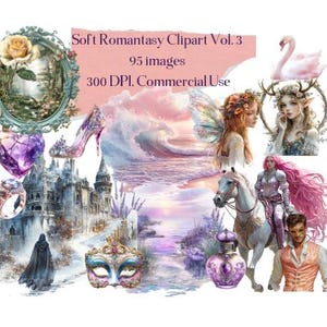 Soft Romantasy Clipart Vol. 3 - Fairytale, Romance, Love, Enemies, Fantasy, Fae for Collage, Planners, Scrapbooking, Art Journals, Cards