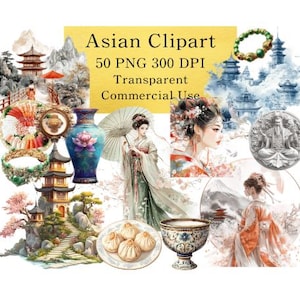 Asian Clipart: China & Japan Illustrations (50 PNG)