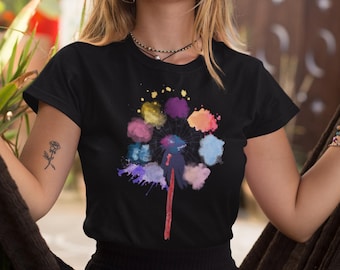 Koszulka damska „Dandelion” – 100% bawełny organicznej, w kolorze czarno-białym, rozmiary od XS do XXL, zrównoważona, wysokiej jakości, marka: Datti Designs