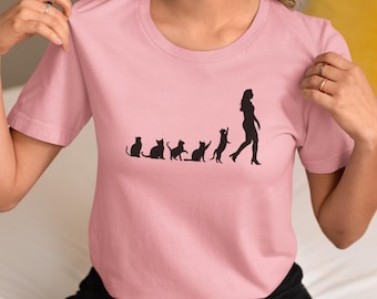 Koszulka damska "Koty" - 100% bawełna organiczna, rozmiary od XS do XXL, w 3 kolorach, regularny krój, damski krój, wysoka jakość, marka: Datti Designs