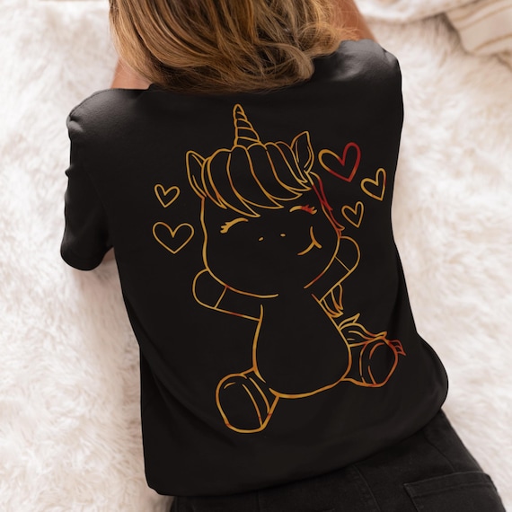 Camisa de unicórnio feminina, camiseta de unicórnio com glitter