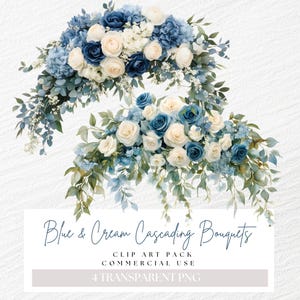 Dusty Rose Floral Watercolor Clipart, Dusty Blue Floral Png, Flower Invitation Border Frames, Wedding Bouquet Clip Art, Bridal Shower Invite