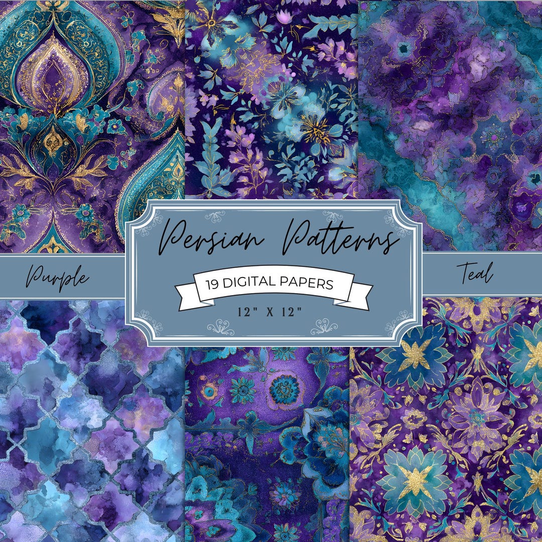 Persian Carpet Digital Paper, Seamless Persian Rug Page, Persian ...