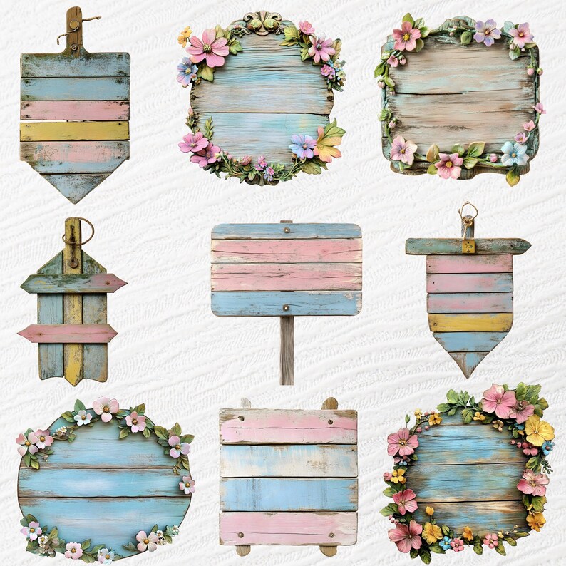 Wooden Farmhouse Sign Clipart, Rustic Country Sign Clip Art, Pastel ...