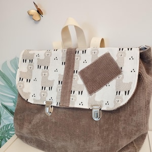 cartable à personnaliser prénom maternelle cadeau sac cartable crèche enfant personnalisation personnalisé velours