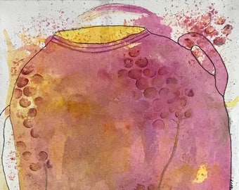 original, cup, painting, watercolors, mixedmedia,autumn