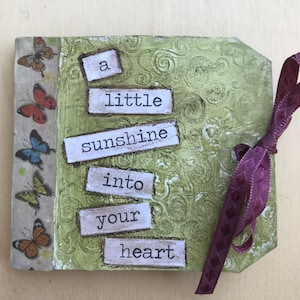 Original, handcrafted, tag book, quotes, inspirational, autumn image 1