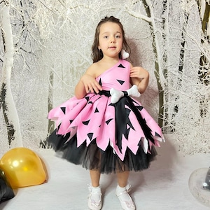 Pink Pebbles Costume: Stone Age Birthday Girl Dress