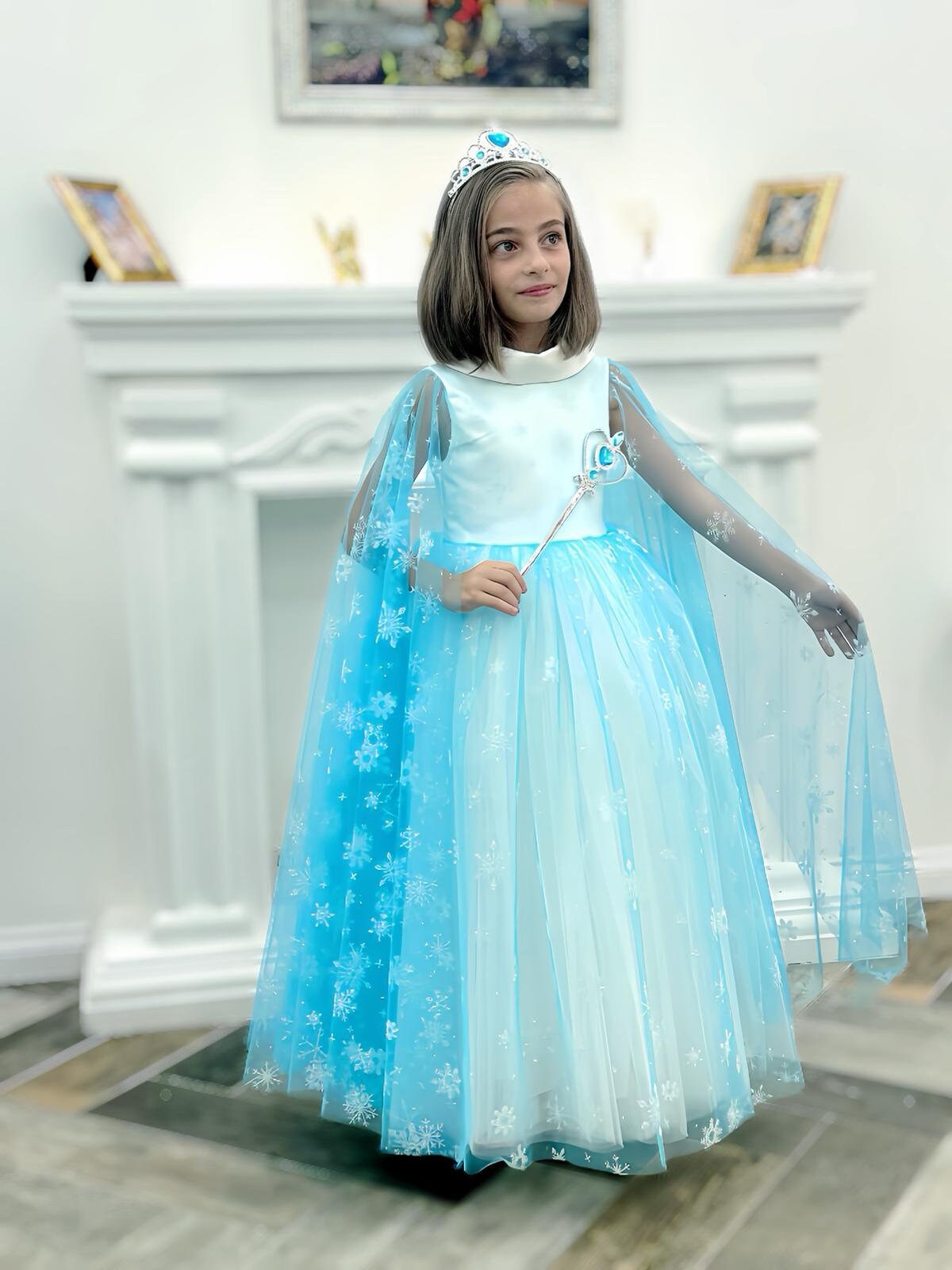 Domiray Little Girls Elsa Princess Dress Costume – Frozen-Themed Play Dress For Kids