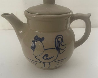 Tea pot chicken motif by Beaumont Brothers pottery  stoneware