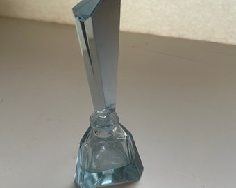 Art decoVintage blue glass perfume bottle original 1930