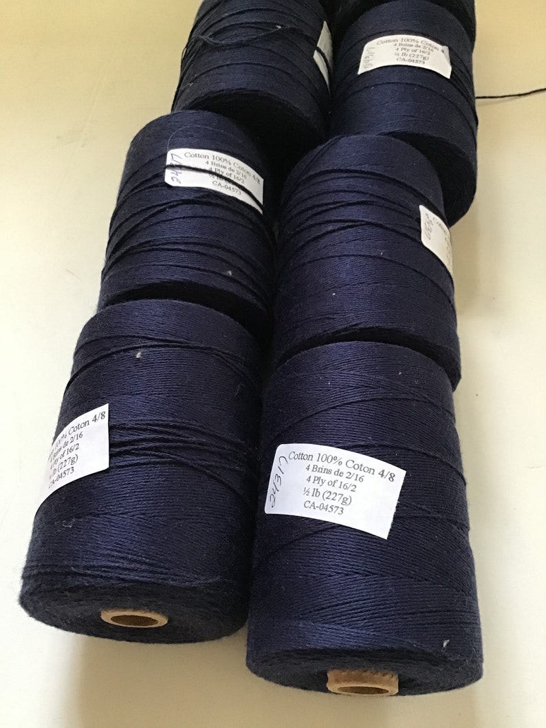 Navy Blue cotton yarn weaving warp weft 8 oz tubes Etsy