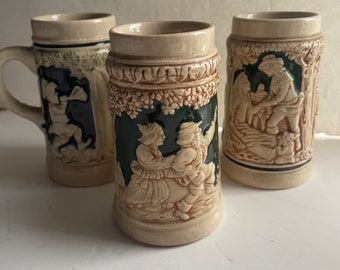 German Stein  fairy tales set of 6 no chips smoke free antique