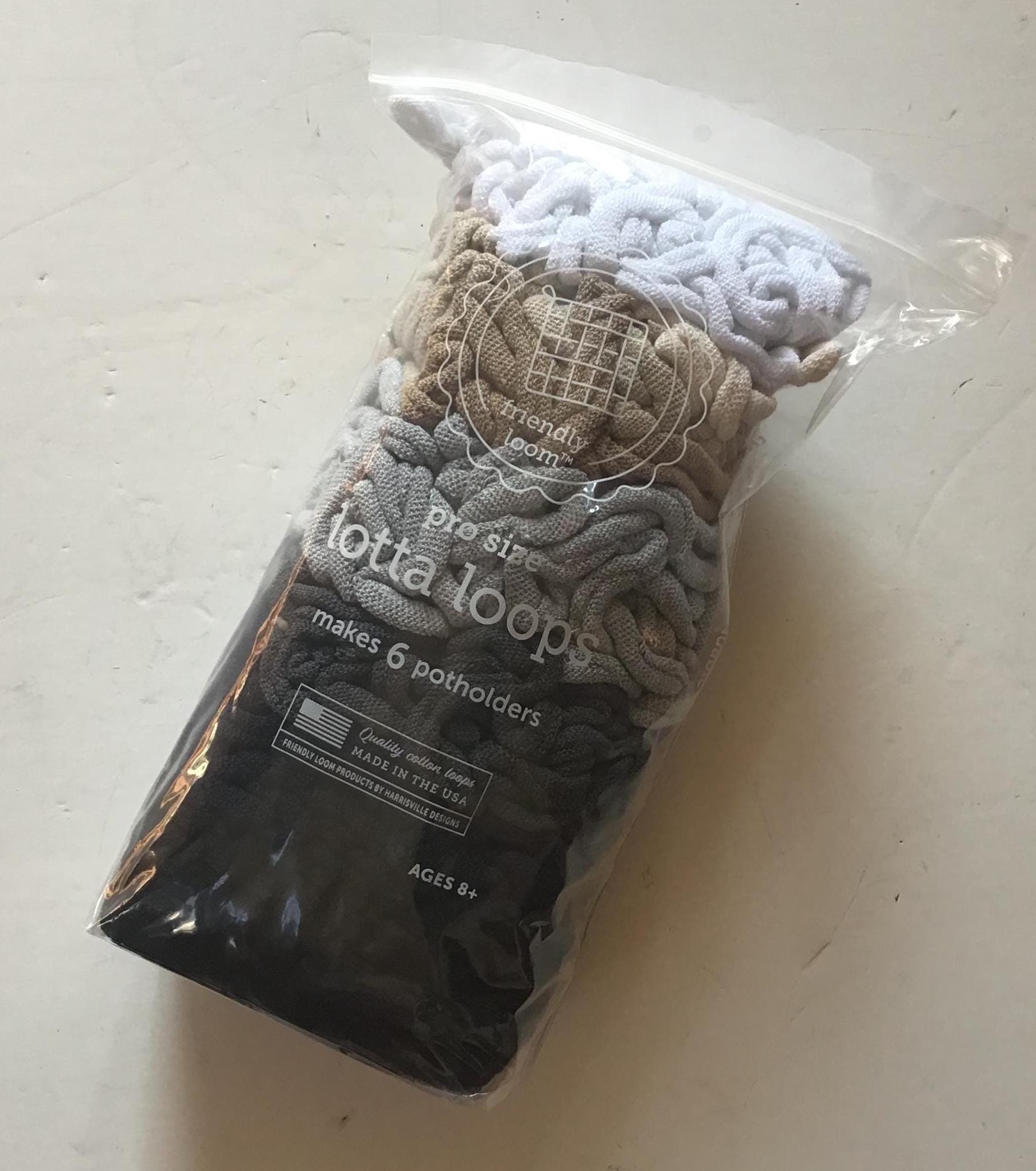 Pot holder loops winter NEUTRAL cotton loops fits Harrisville design 10 inch loom