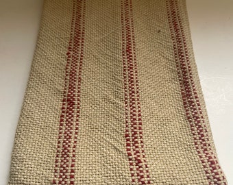 Ticking stripe tea towels or napkins table cloths hand woven cotton woven goods primitive early American life magazine rustic