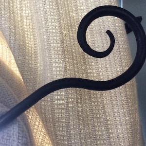 Tie back scroll iron hand forged  black bronze hold back