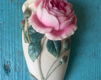 Rose wall vase ceramic vintage