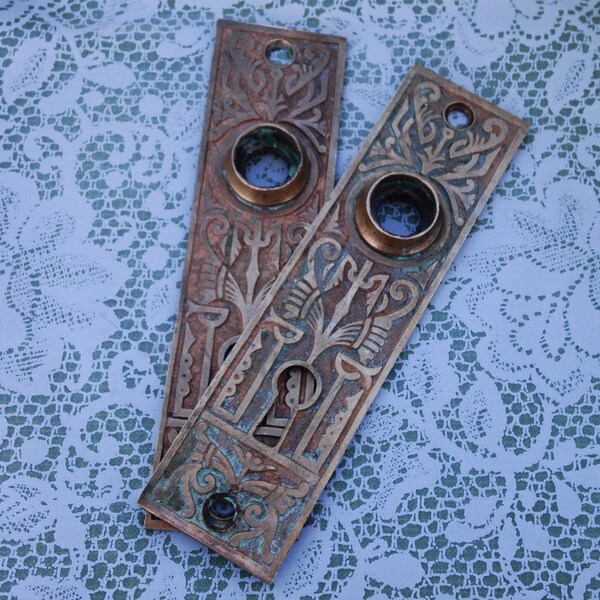 Verkauf antike viktorianische Cast Bronze Rosette Tür Platten verzieren Hardware