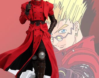 Anime Inspired Red Long Coat | Cosplay Costume Coat | Trench Style Red Jacket | Anime Cosplay Outfit | Comic & Game Inspired Costume