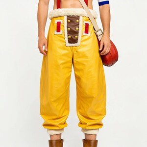 Anime Inspired Yellow Cosplay Pants, Pirate Anime Cosplay Trouser, Anime Costume Pant, Anime Cosplay Outfit Bottom, Anime Convention Costume image 5