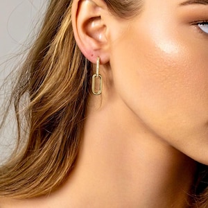 Cable Link Dangle Link Earrings Multiway Cloud Link Earrings Diamond Petite Paperclip Hoop Earrings Multiway Pave Link Earrings Dangle Hoop