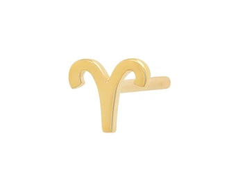 Aries Zodiac Stud Earrings: 925 Sterling Silver Astrology Jewelry