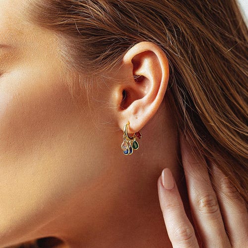 Rainbow CZ Hoop Earrings: Colorful Huggies, Minimalist Style