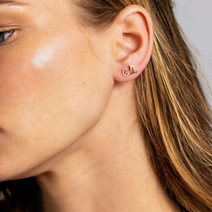 Juego de pendientes con inicial del zodíaco, diamantes dorados, letras, constelación, pendientes astrológicos personalizados, regalo para ella, regalo minimalista único